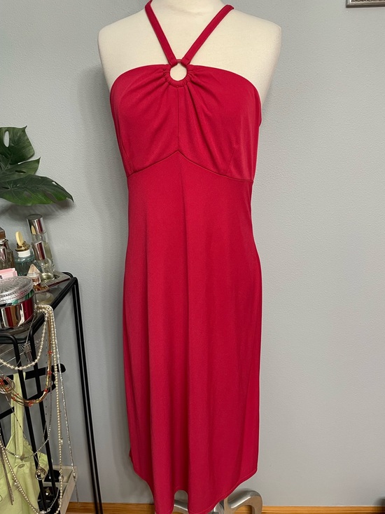 LOFT Dresses & Skirts - LOFT Strapless Halter-Loop Dress Raspberry size 12